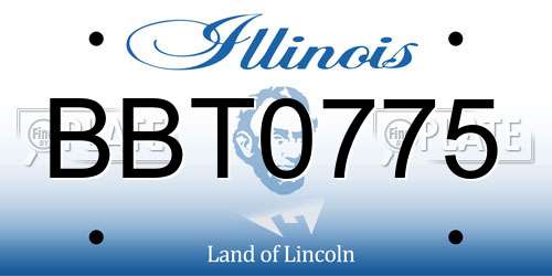 BBT0775 Illinois License Plate