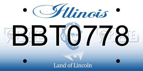 BBT0778 Illinois License Plate