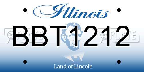 BBT1212 Illinois License Plate