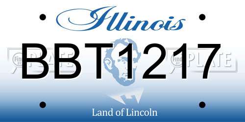 BBT1217 Illinois License Plate