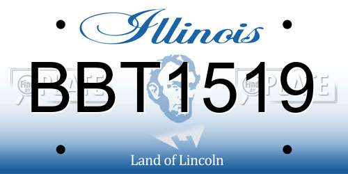 BBT1519 Illinois License Plate