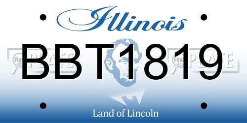 BBT1819 Illinois License Plate