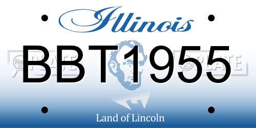 BBT1955 Illinois License Plate