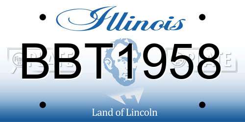 BBT1958 Illinois License Plate