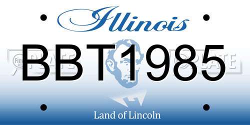 BBT1985 Illinois License Plate