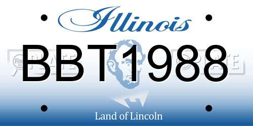 BBT1988 Illinois License Plate