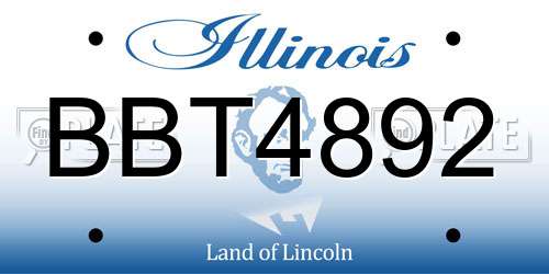 BBT4892 Illinois License Plate
