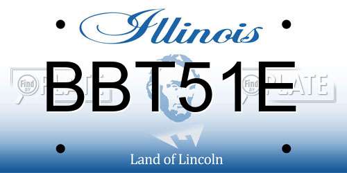 BBT51E Illinois License Plate