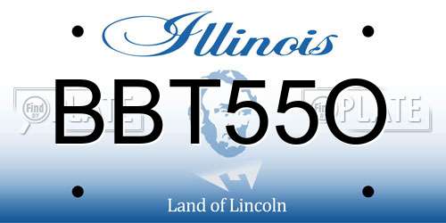 BBT55O Illinois License Plate