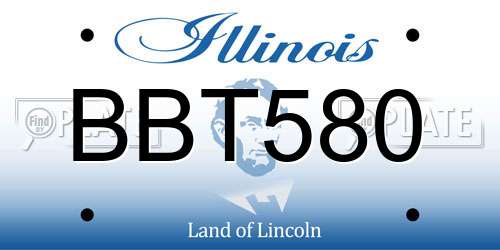BBT580 Illinois License Plate
