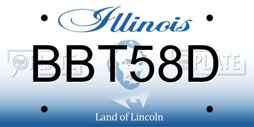BBT58D Illinois License Plate