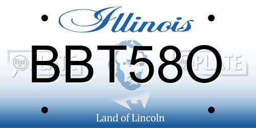 BBT58O Illinois License Plate