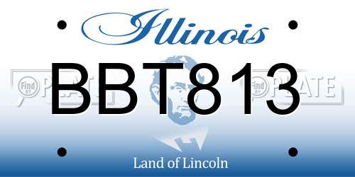 BBT813 Illinois License Plate
