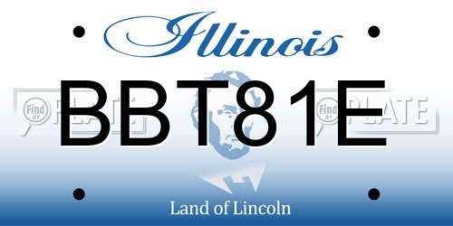 BBT81E Illinois License Plate