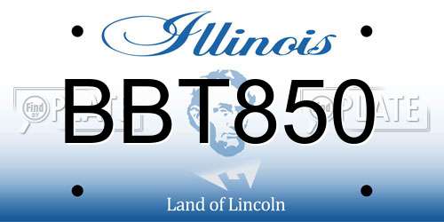 BBT850 Illinois License Plate
