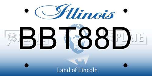 BBT88D Illinois License Plate