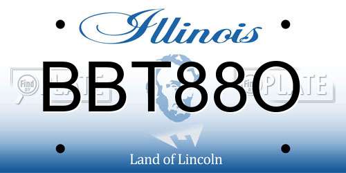 BBT88O Illinois License Plate