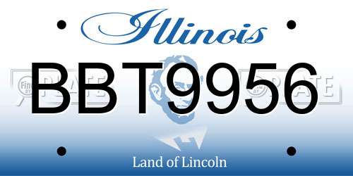 BBT9956 Illinois License Plate