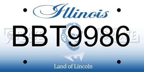 BBT9986 Illinois License Plate