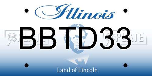 BBTD33 Illinois License Plate