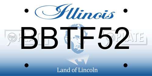 BBTF52 Illinois License Plate