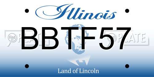 BBTF57 Illinois License Plate