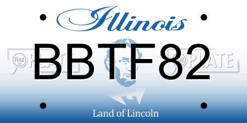 BBTF82 Illinois License Plate