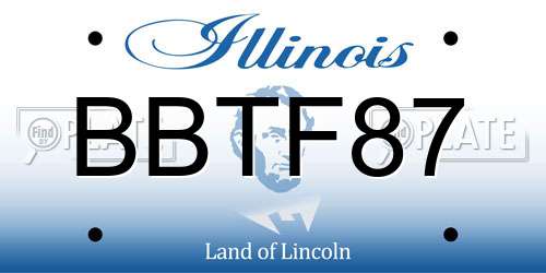 BBTF87 Illinois License Plate