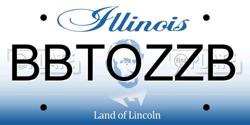 BBTOZZB Illinois License Plate