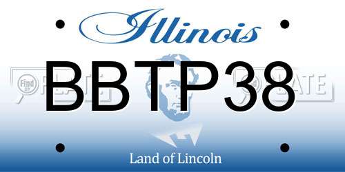 BBTP38 Illinois License Plate