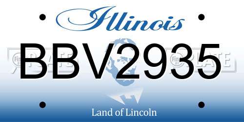BBV2935 Illinois License Plate