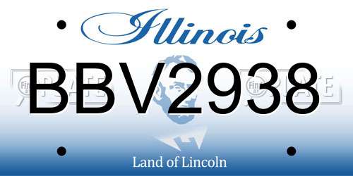 BBV2938 Illinois License Plate