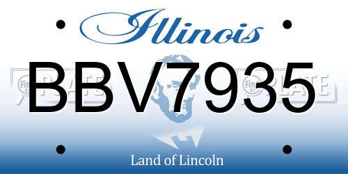 BBV7935 Illinois License Plate
