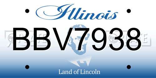 BBV7938 Illinois License Plate
