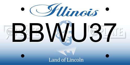 BBWU37 Illinois License Plate