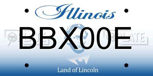 BBX00E Illinois License Plate