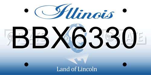 BBX6330 Illinois License Plate