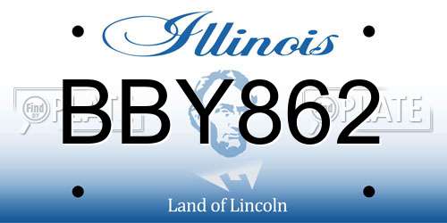 BBY862 Illinois License Plate