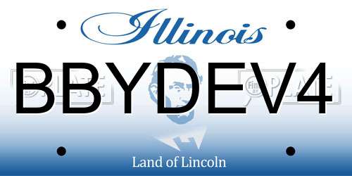 BBYDEV4 Illinois License Plate