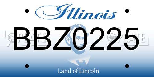 BBZ0225 Illinois License Plate