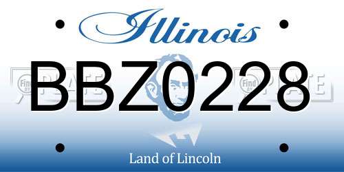 BBZ0228 Illinois License Plate