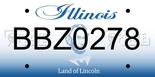 BBZ0278 Illinois License Plate