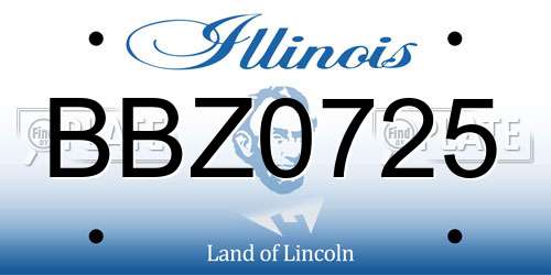 BBZ0725 Illinois License Plate
