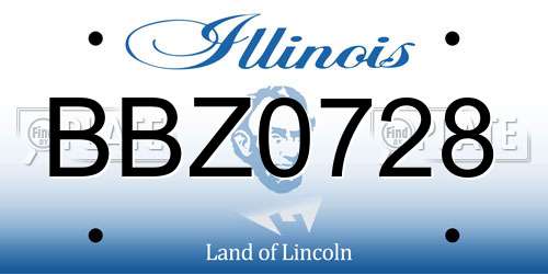BBZ0728 Illinois License Plate