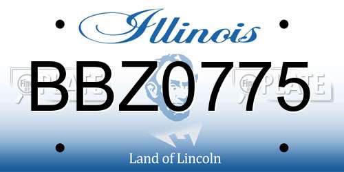 BBZ0775 Illinois License Plate