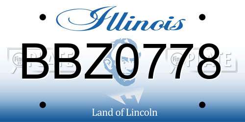 BBZ0778 Illinois License Plate