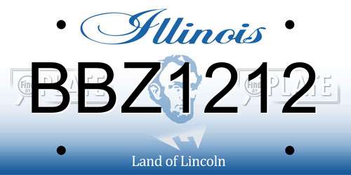 BBZ1212 Illinois License Plate