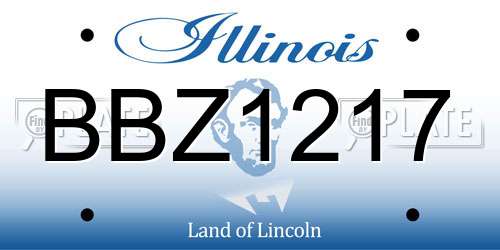 BBZ1217 Illinois License Plate