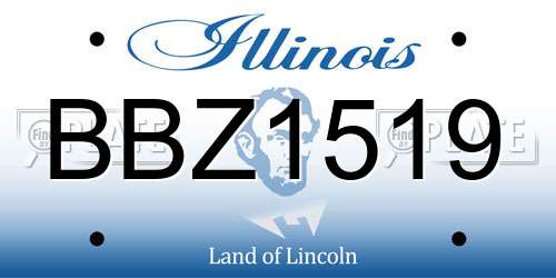 BBZ1519 Illinois License Plate