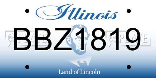BBZ1819 Illinois License Plate